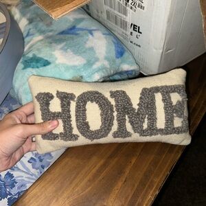 Cozy Mini Home Accent Pillow - Cream & Gray